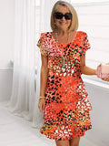 Brigitte | Elegante fließende Robe mit Volants