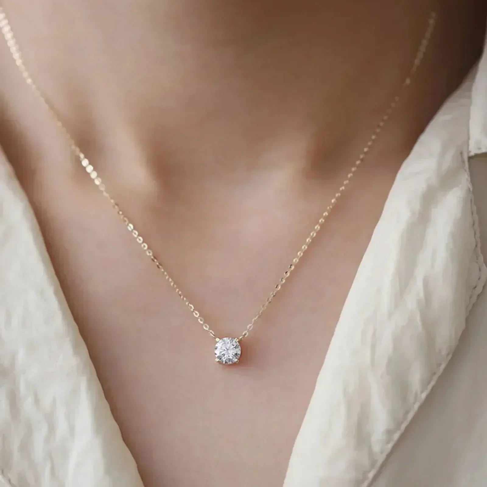 Mize | Sterling-Silber-Halskette mit Goldüberzug und Zirkon
