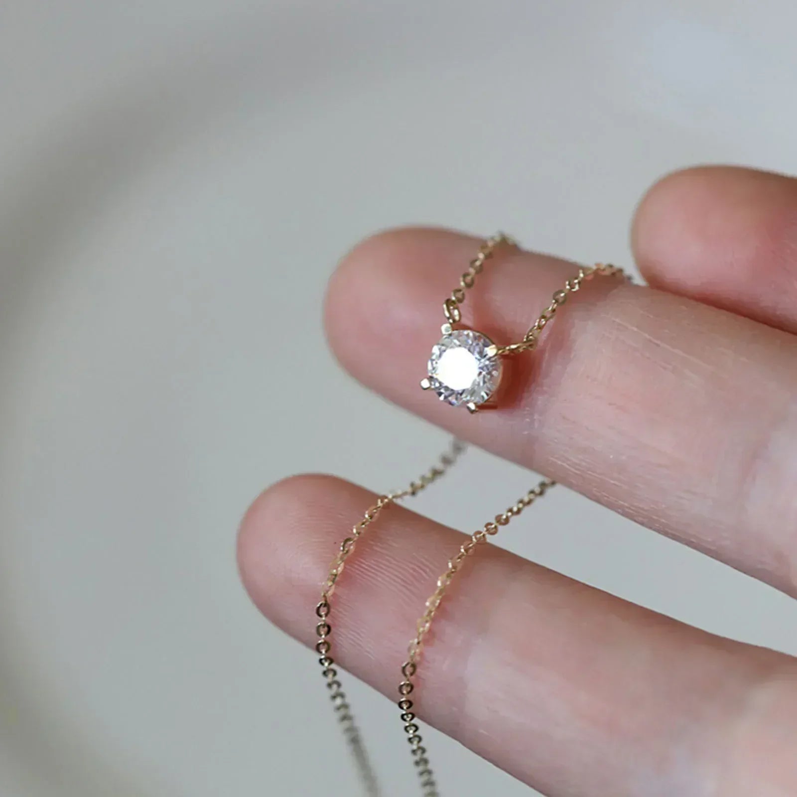 Mize | Sterling-Silber-Halskette mit Goldüberzug und Zirkon
