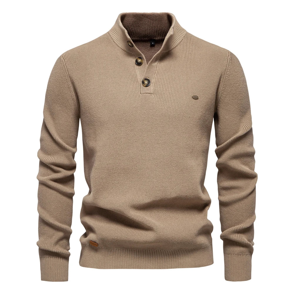 Konrad - Stilvoller Herrenpullover mit Knopfdesign