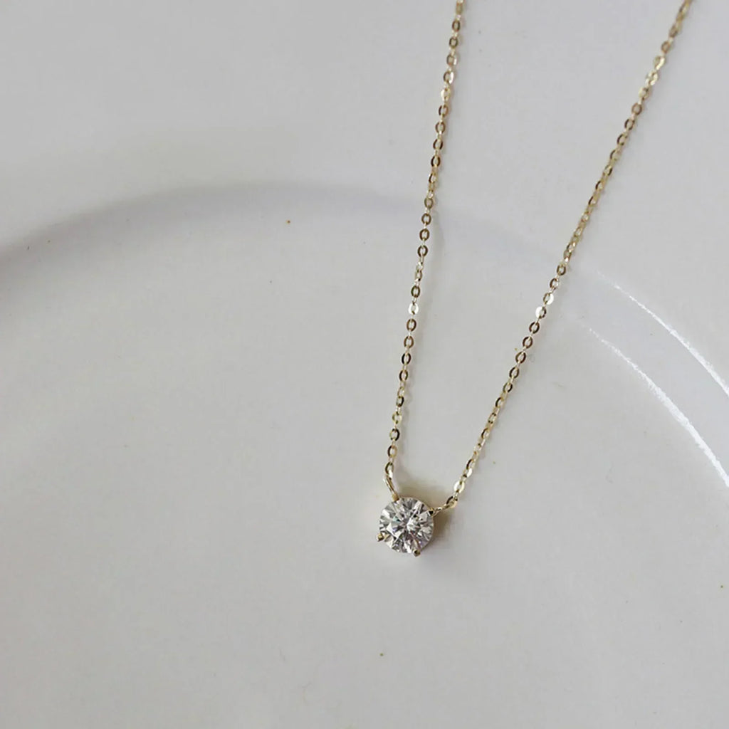 Mize | Sterling-Silber-Halskette mit Goldüberzug und Zirkon