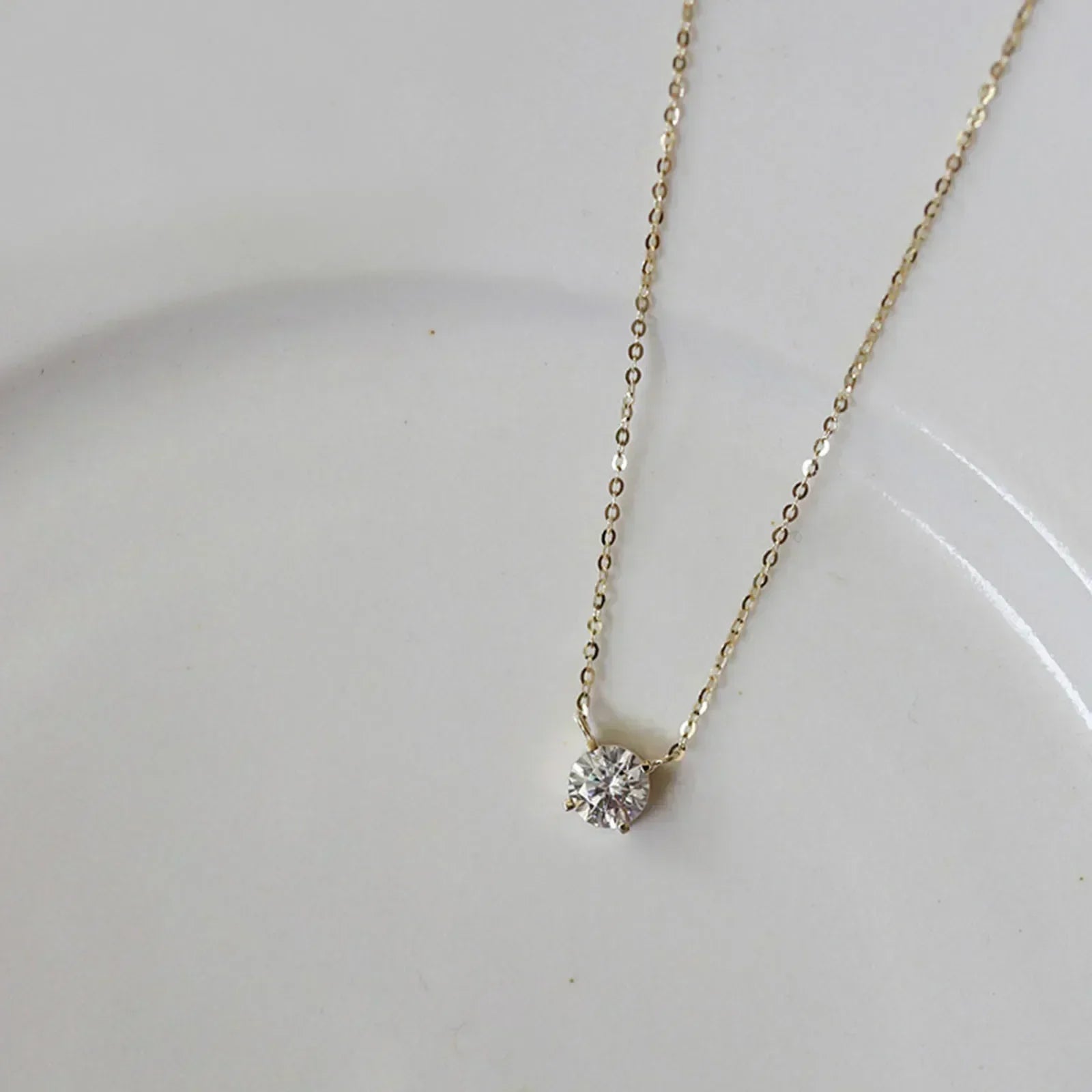 Mize | Sterling-Silber-Halskette mit Goldüberzug und Zirkon