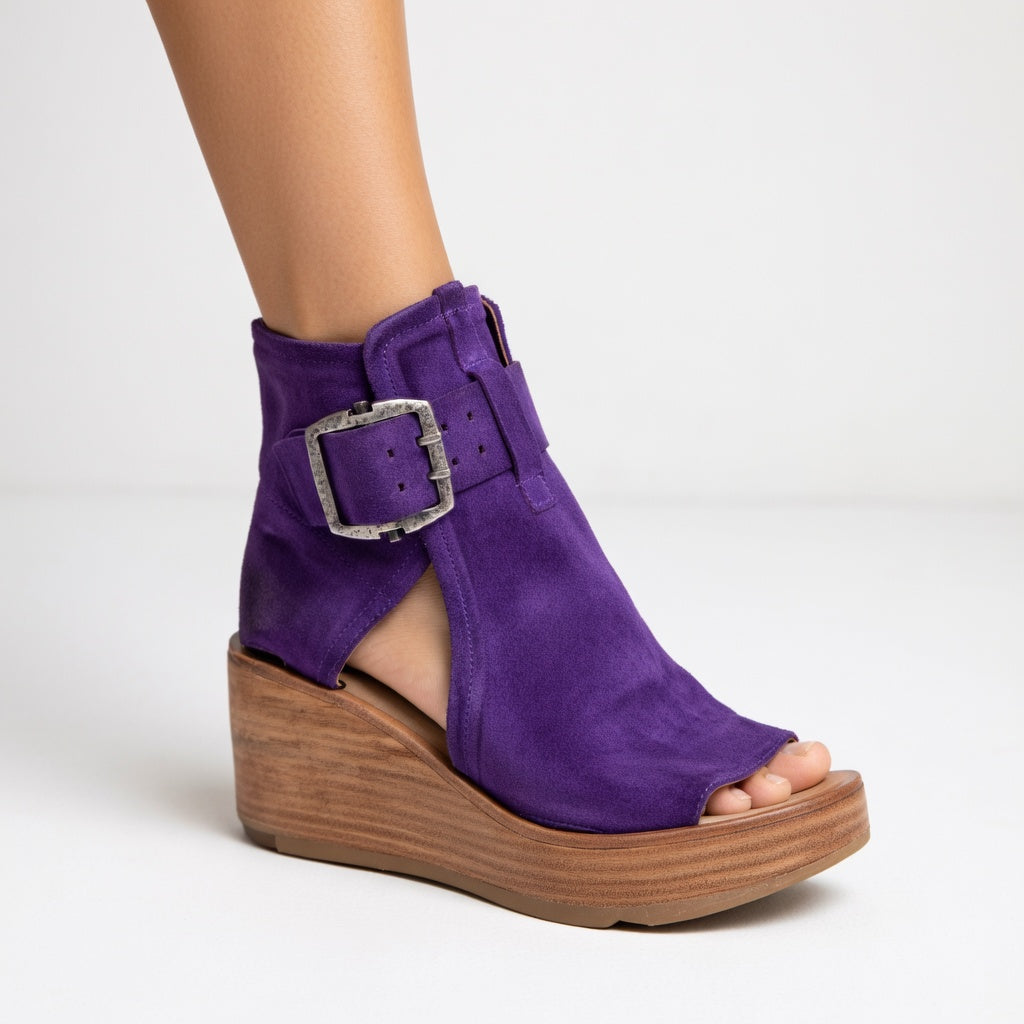 JUTTA | MODERNE OFFENE KEILABSATZ-STIEFELETTEN