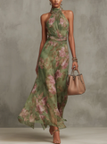 LIVIA | ELEGANTES FLORALES HALTER-MAXIKLEID