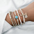 Elegantes Gold Hamsa Armband Set