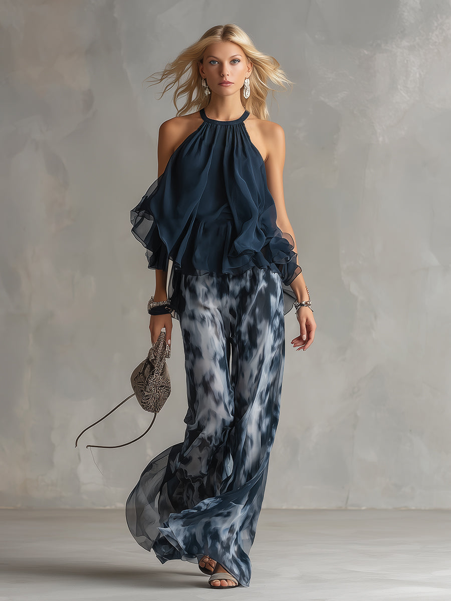 ÉLISA | ELEGANTES LEICHTES SET MIT FLIEẞENDEM TOP UND WEITER HOSE