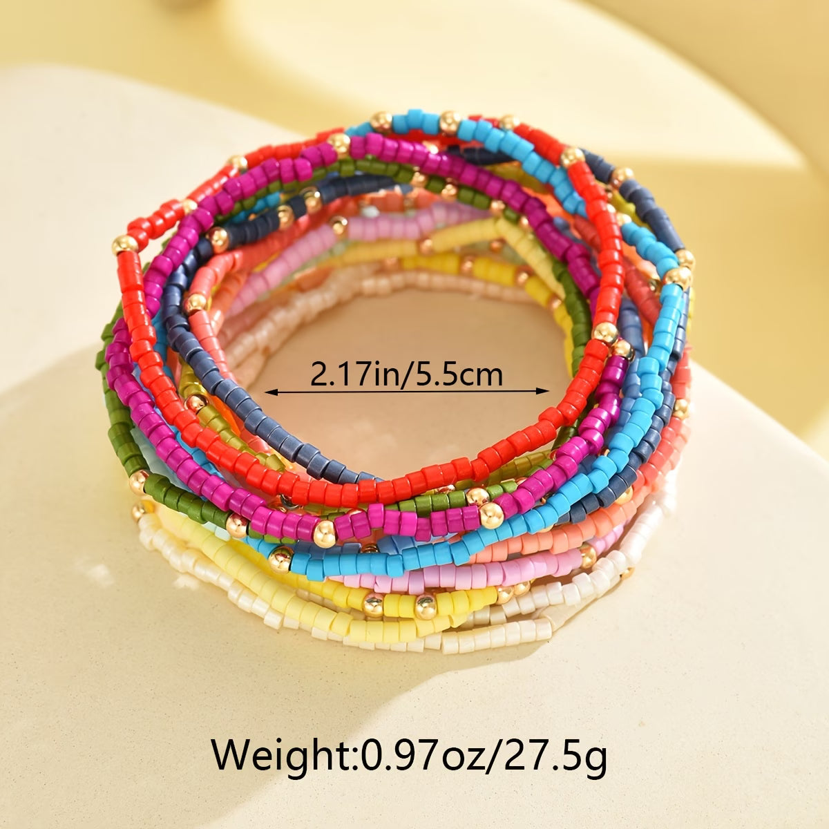 Boho Farbige Perlenarmband Set
