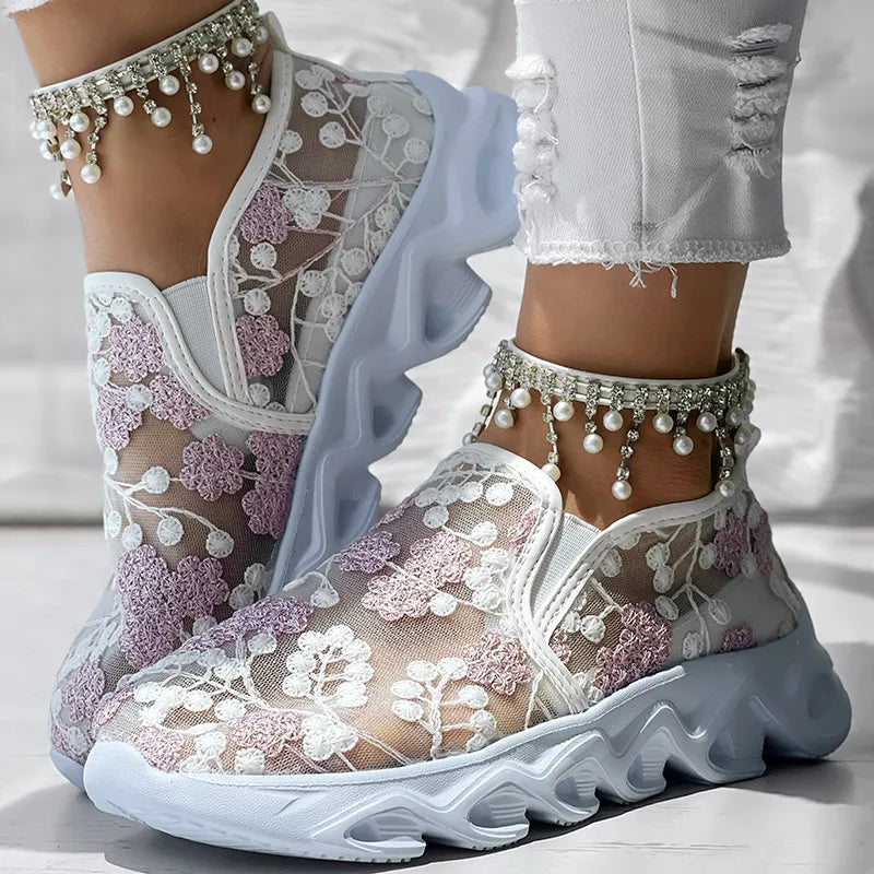 LÉONIE | ZAPATILLAS FLORALES CHIC PARA MUJER