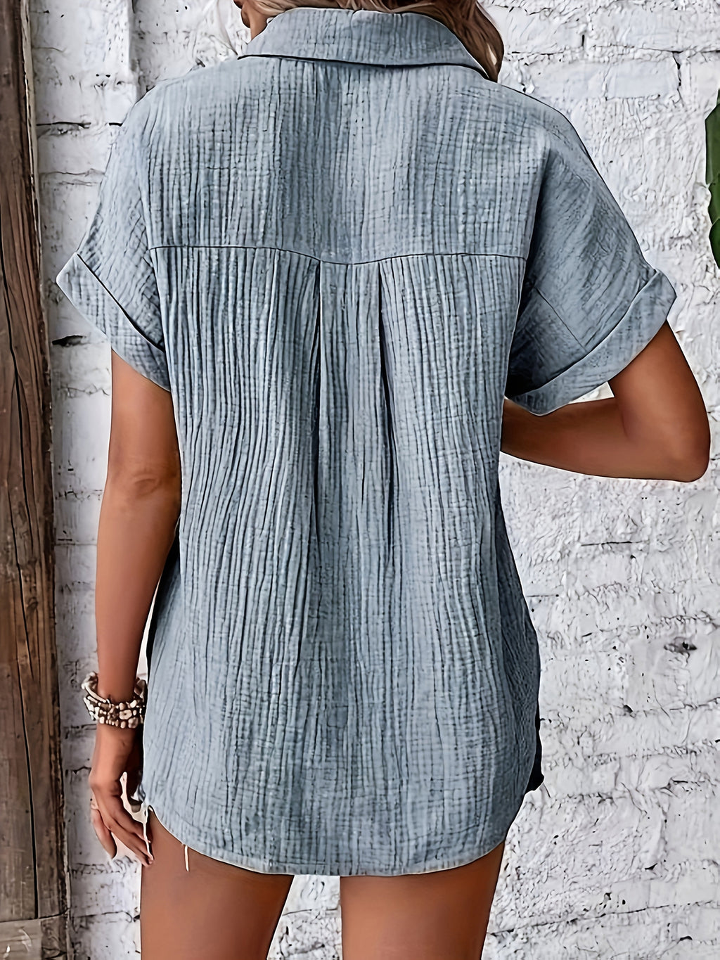 Emery | Texturierte Button-Up Sommerbluse
