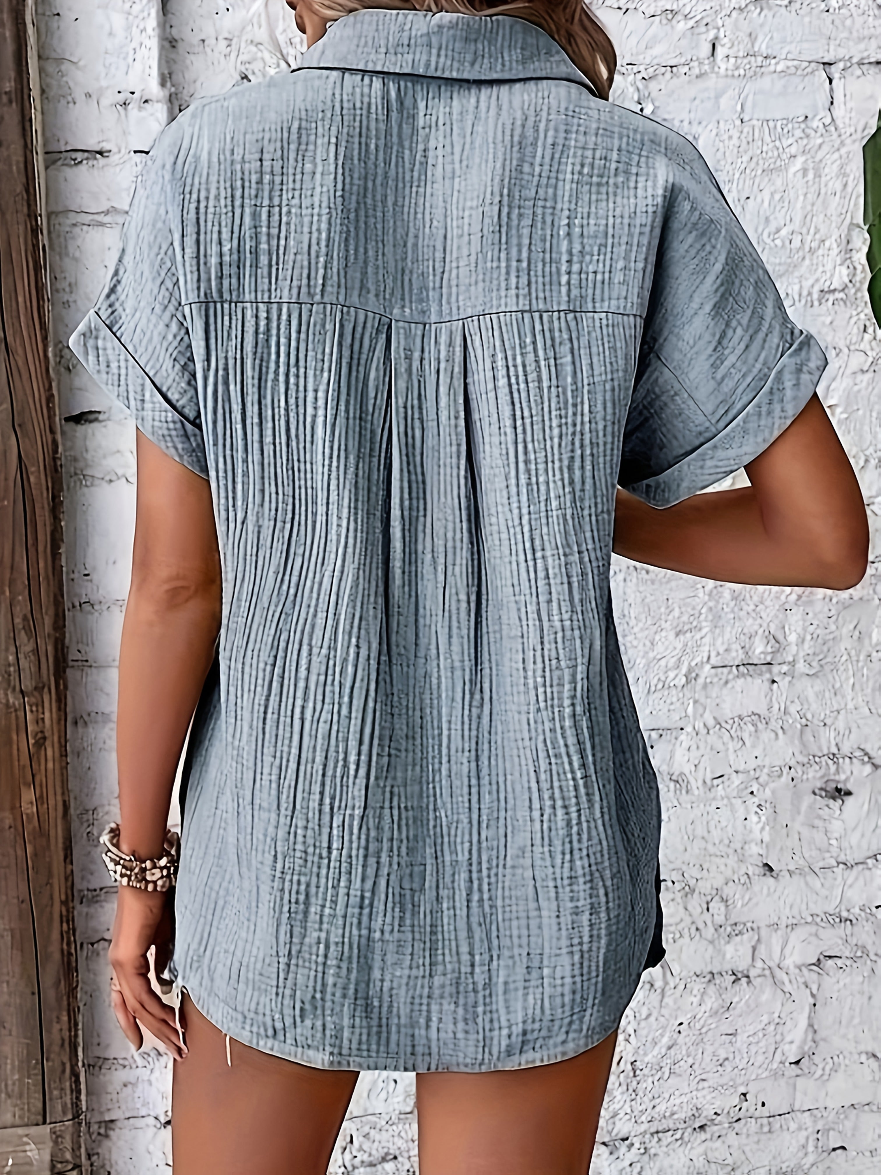 Emery | Texturierte Button-Up Sommerbluse