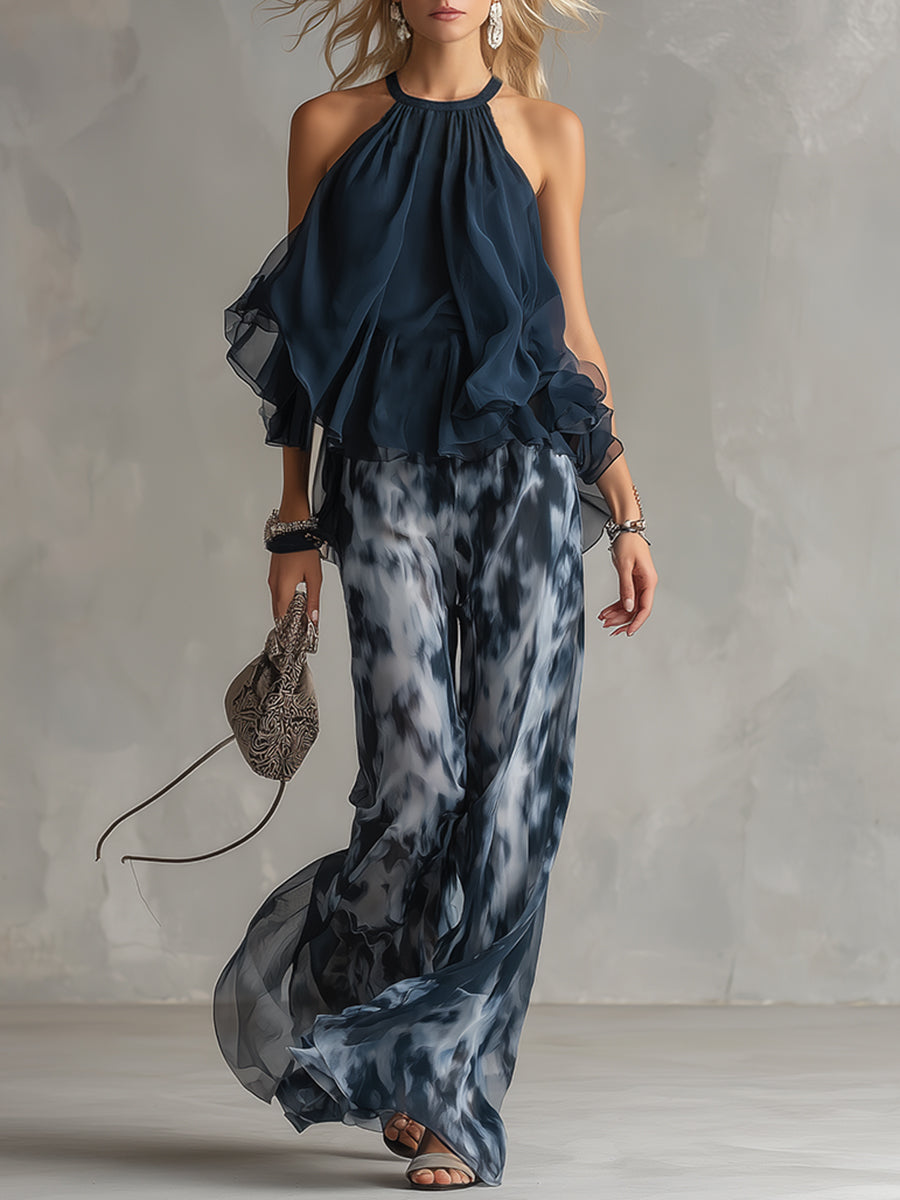 ÉLISA | ELEGANTES LEICHTES SET MIT FLIEẞENDEM TOP UND WEITER HOSE