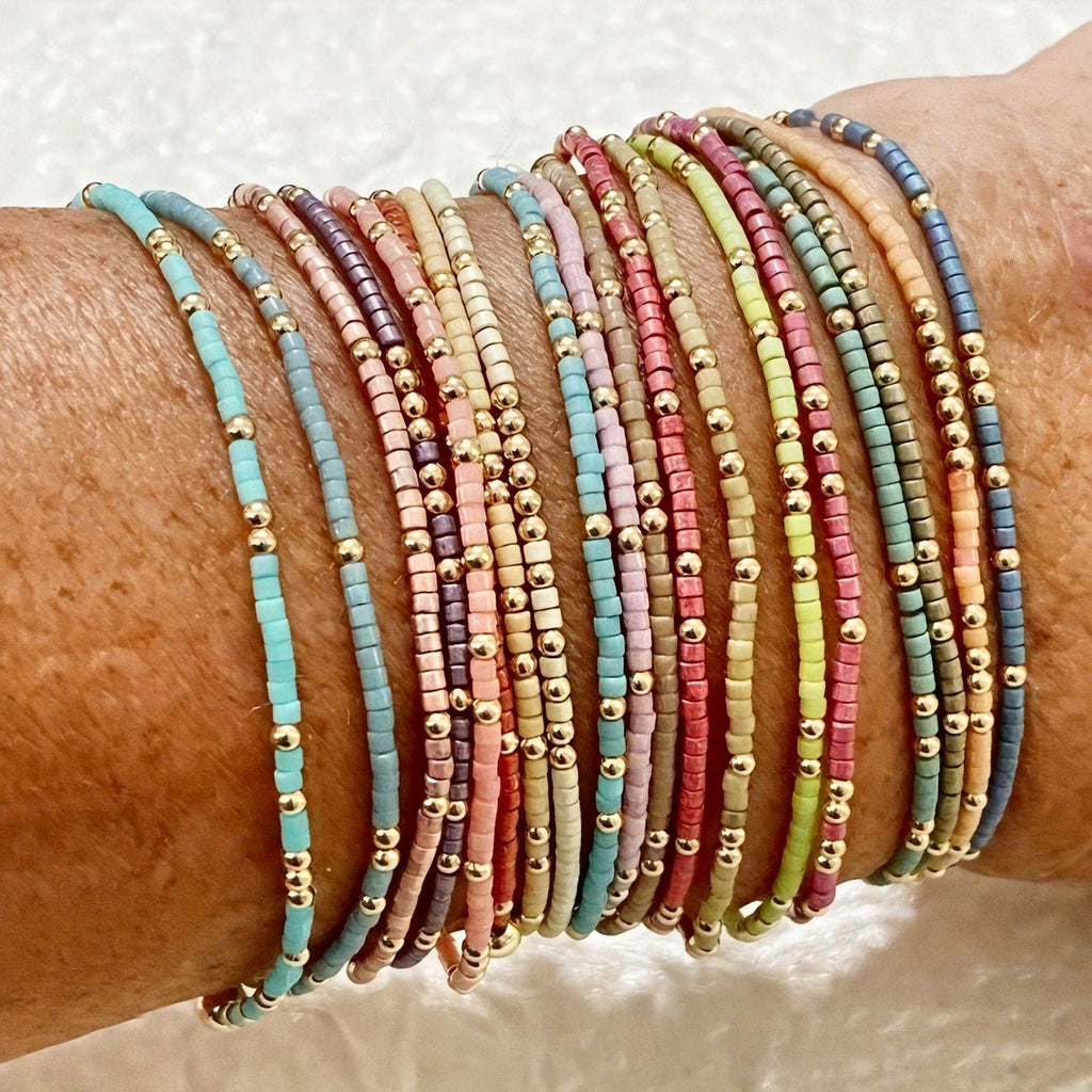 Boho Farbige Perlenarmband Set
