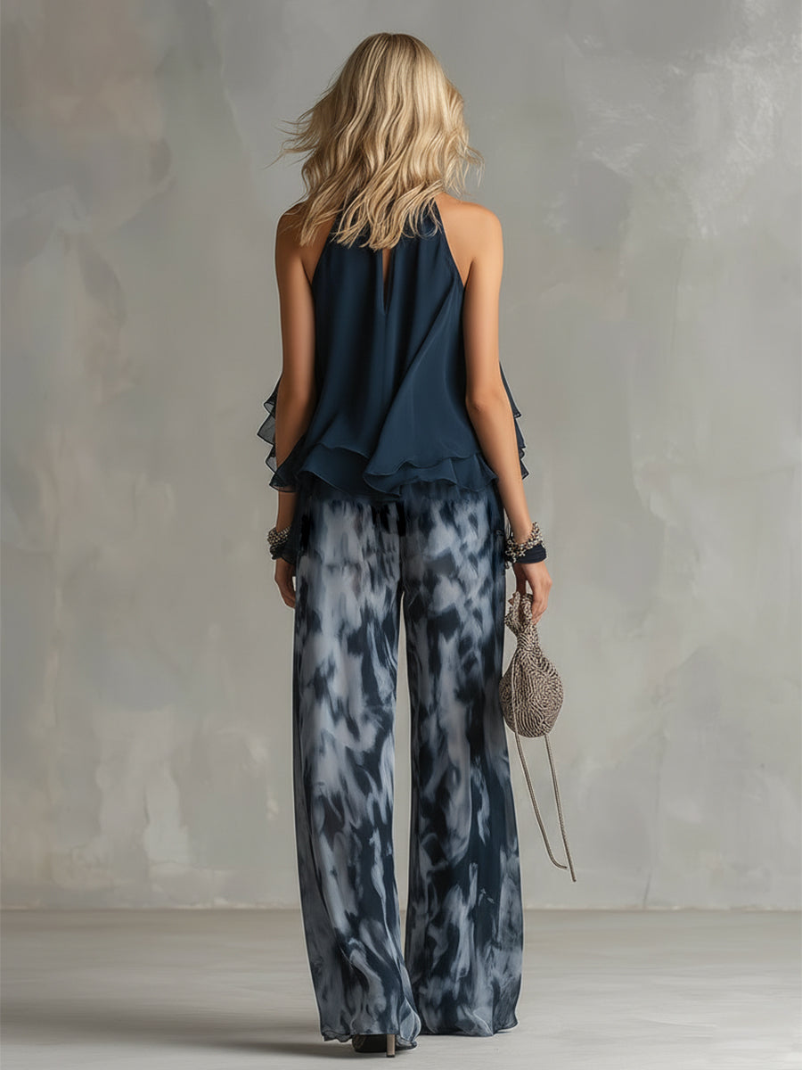 ÉLISA | ELEGANTES LEICHTES SET MIT FLIEẞENDEM TOP UND WEITER HOSE