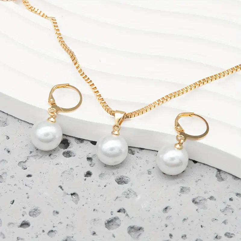Elegantes, Anmutiges Perlenketten-Set