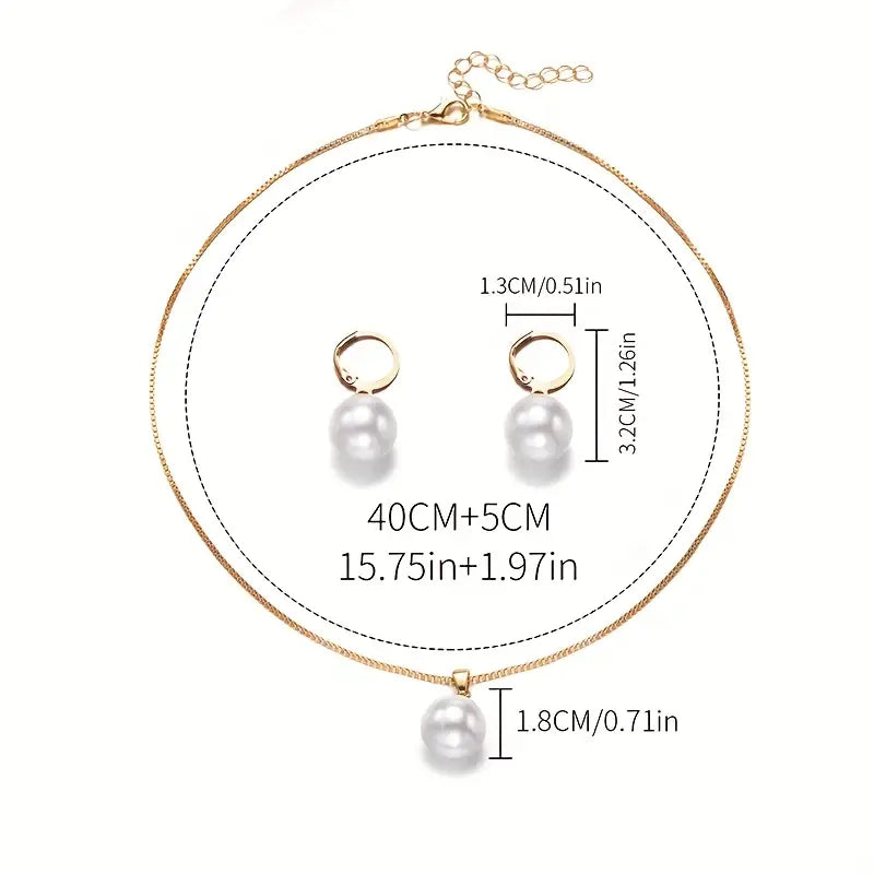 Elegantes, Anmutiges Perlenketten-Set