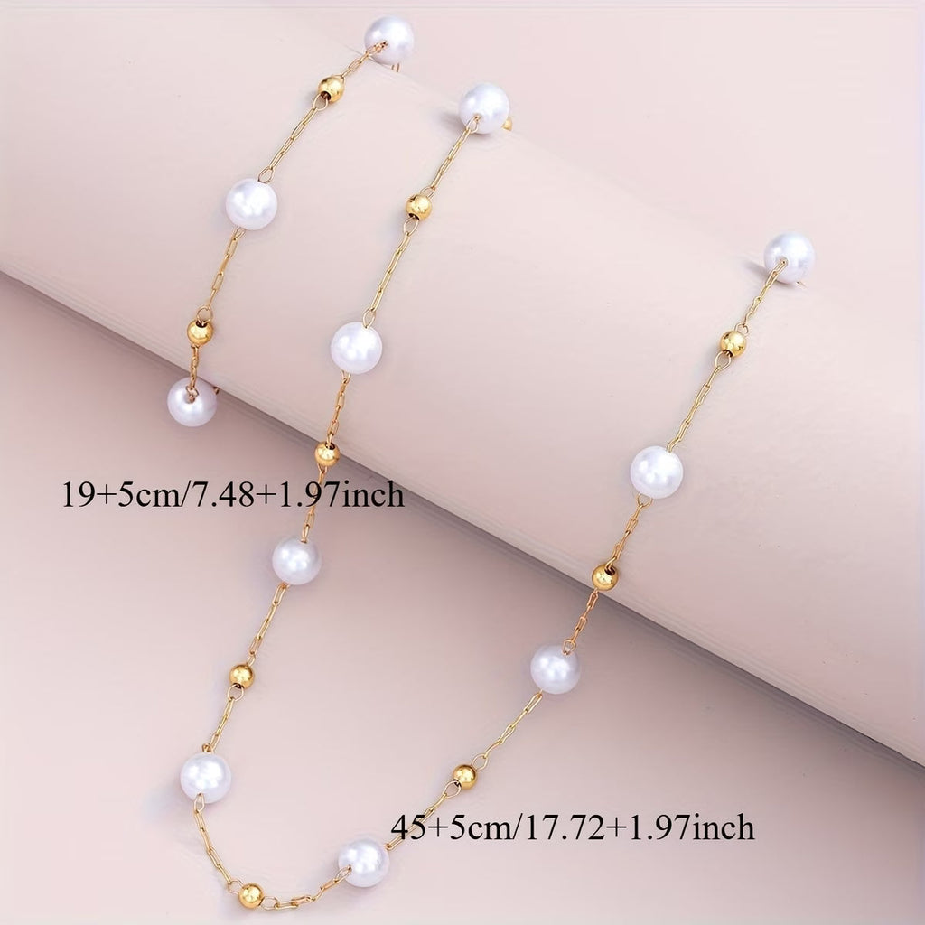 Zierliches Perlenkette Schmuckset