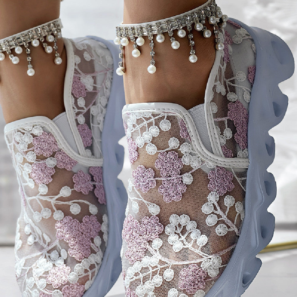 LÉONIE | ZAPATILLAS FLORALES CHIC PARA MUJER