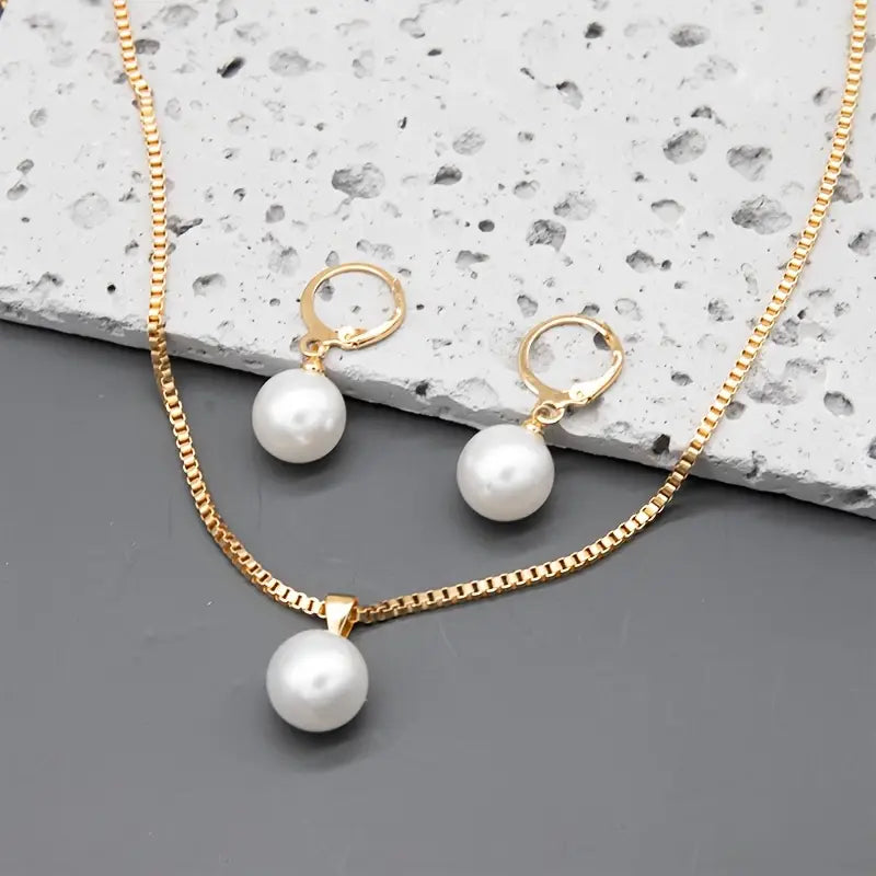 Elegantes, Anmutiges Perlenketten-Set