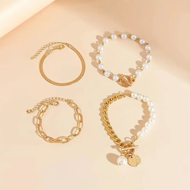 Luxe Schichtperlenarmband-Set