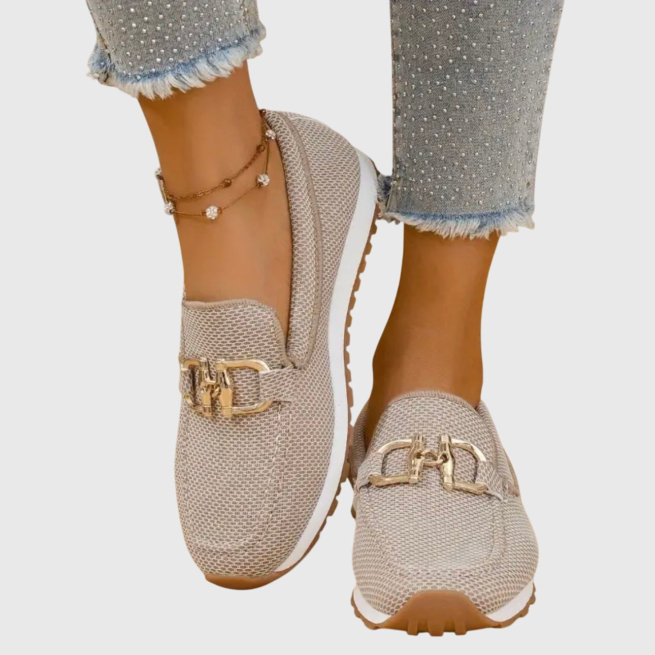 Susie -  Eleganter Slipper mit Golddetail