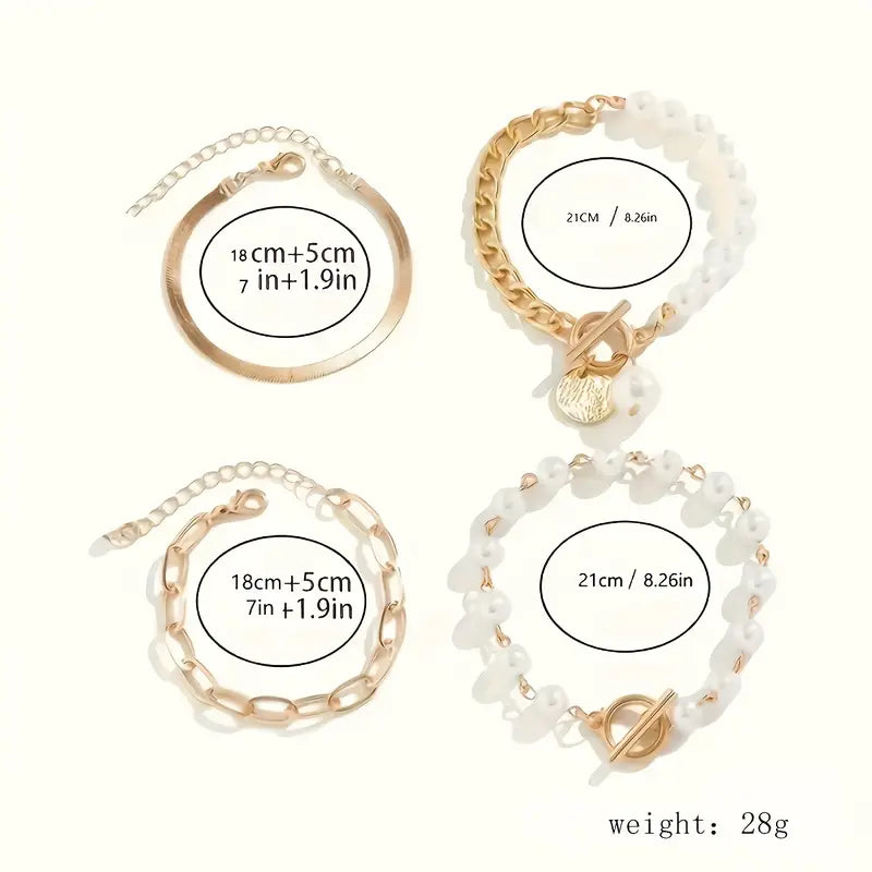 Luxe Schichtperlenarmband-Set