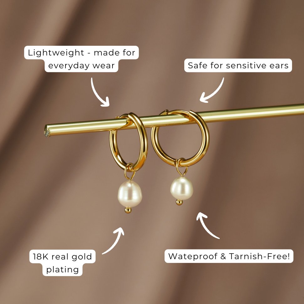 Essentielle Perlen-Hoops Ohrringe