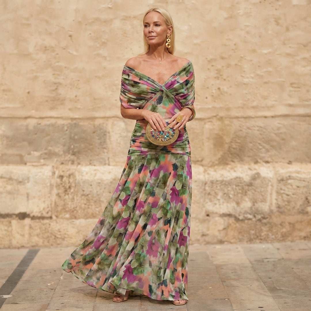 Kelsey | Elegantes farbenfrohes Kleid