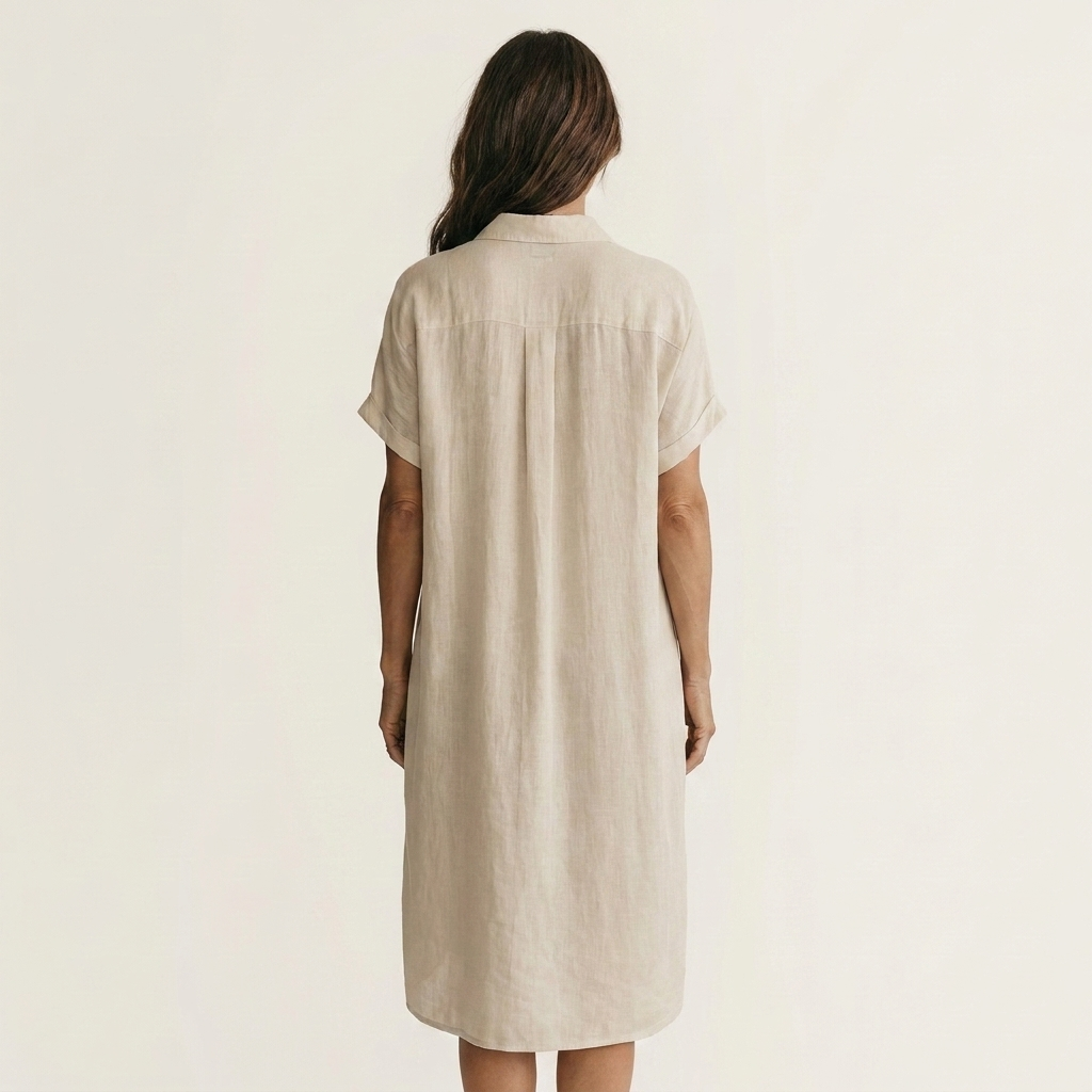 Nidalie | Midi Hemdkleid mit aufgerollten Ärmeln