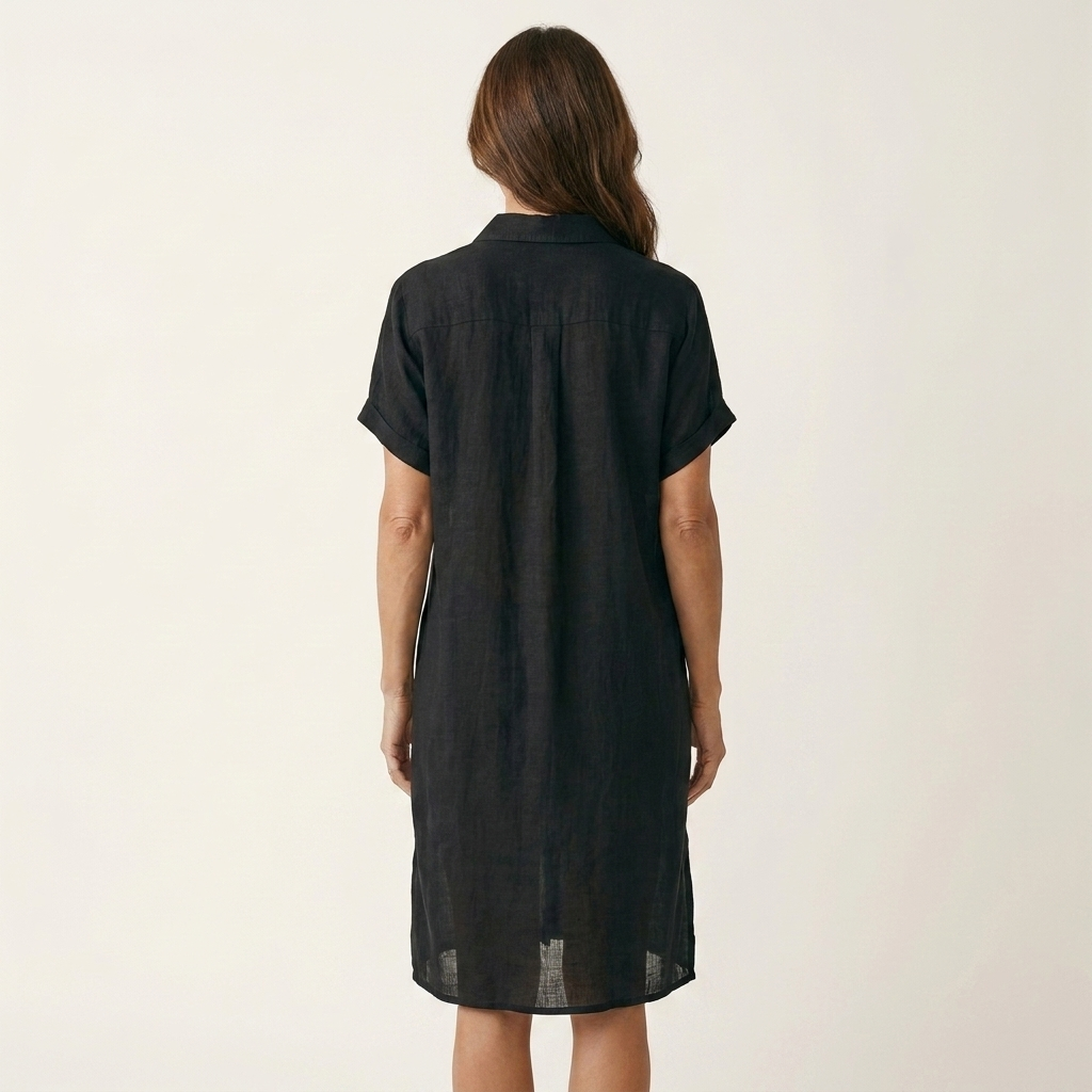 Nidalie | Midi Hemdkleid mit aufgerollten Ärmeln