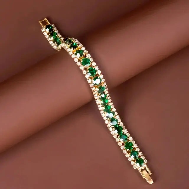 Grüne und goldene Armband