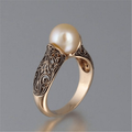 Zeitloser Vintage Perlen Goldring