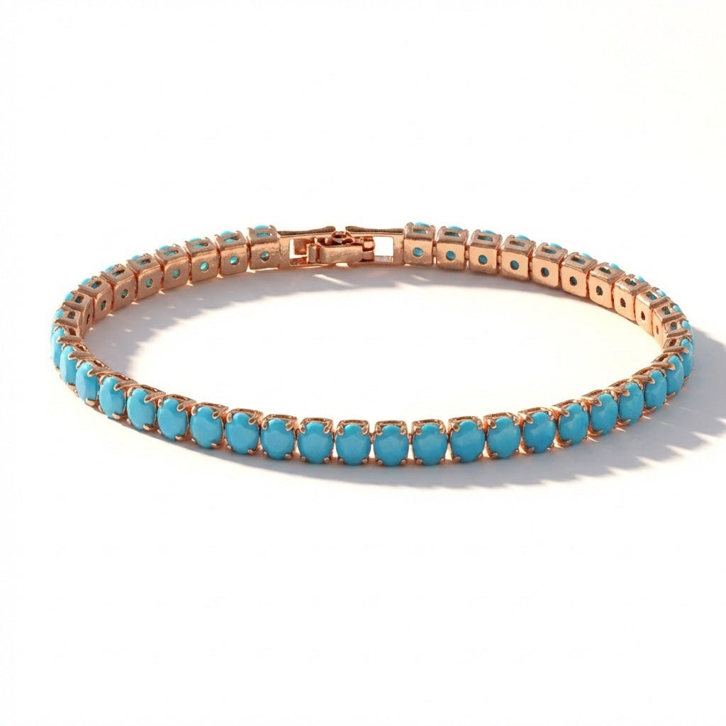 Elegantes Gold Türkis Kettenarmband