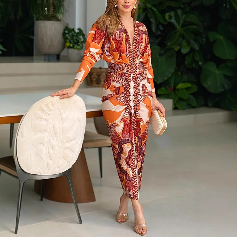Blysse™ Elegantes V-Ausschnitt Kleid