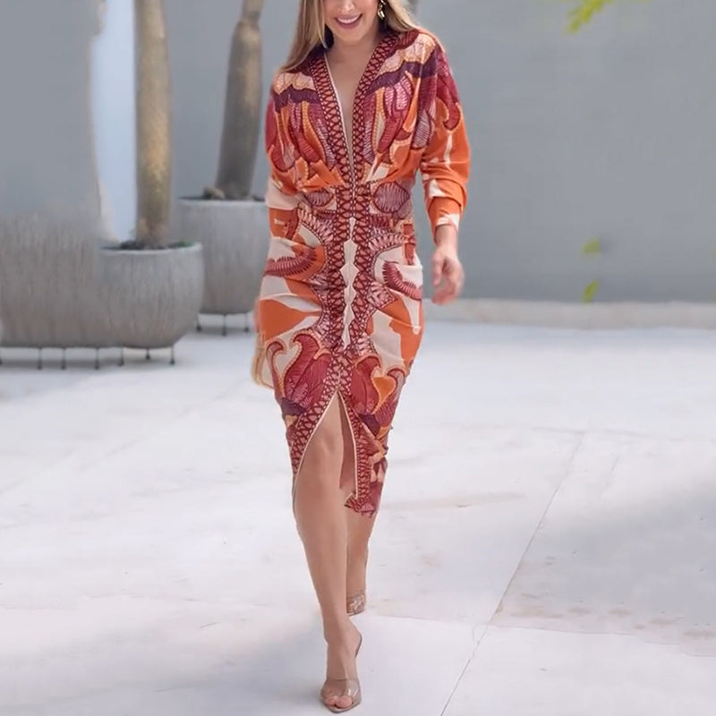 Blysse™ Elegantes V-Ausschnitt Kleid